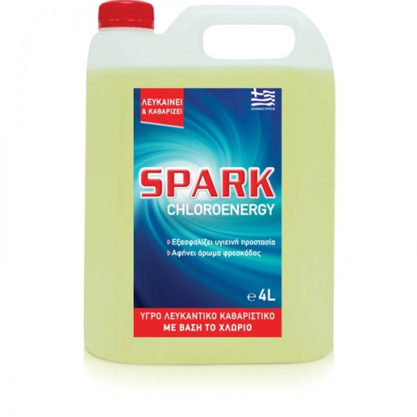 SPARK CHLOROENERGY ΥΓΡΟ ΛΕΥΚΑΝΤΙΚΟ ΚΑΘΑΡΙΣΤΙΚΟ ΜΕ ΒΑΣΗ ΤΟ ΧΛΩΡΙΟ 4LT SPARK