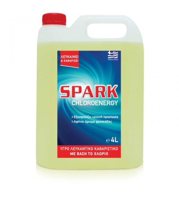 SPARK CHLOROENERGY ΥΓΡΟ ΛΕΥΚΑΝΤΙΚΟ ΚΑΘΑΡΙΣΤΙΚΟ ΜΕ ΒΑΣΗ ΤΟ ΧΛΩΡΙΟ 4LT SPARK